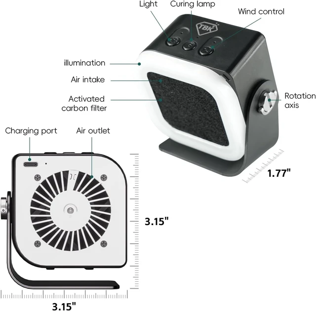 Alt view image 2 of 7 - Mini Solder Fume Extractor Smoke Absorber Fan