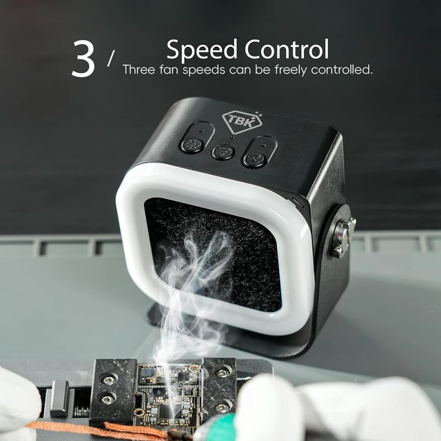 Alt view image 3 of 7 - Mini Solder Fume Extractor Smoke Absorber Fan
