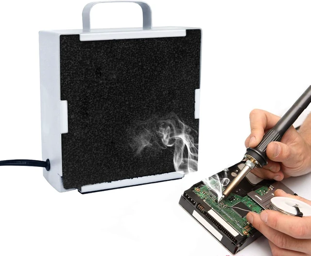 Main image of Solder Smoke Absorber Fume Extractor Fan with Carbon Filter for Soldering & Rework Station