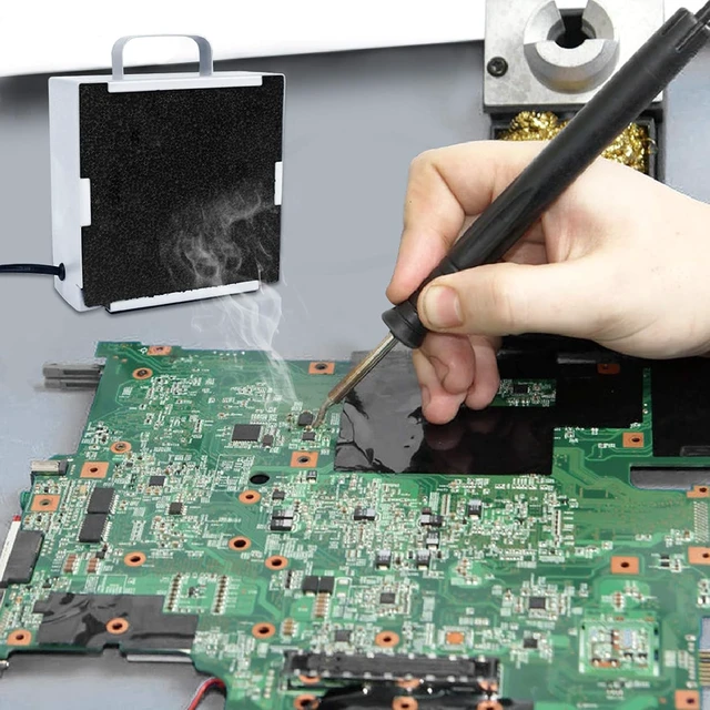 Alt view image 7 of 7 - Solder Smoke Absorber Fume Extractor Fan with Carbon Filter for Soldering & Rework Station