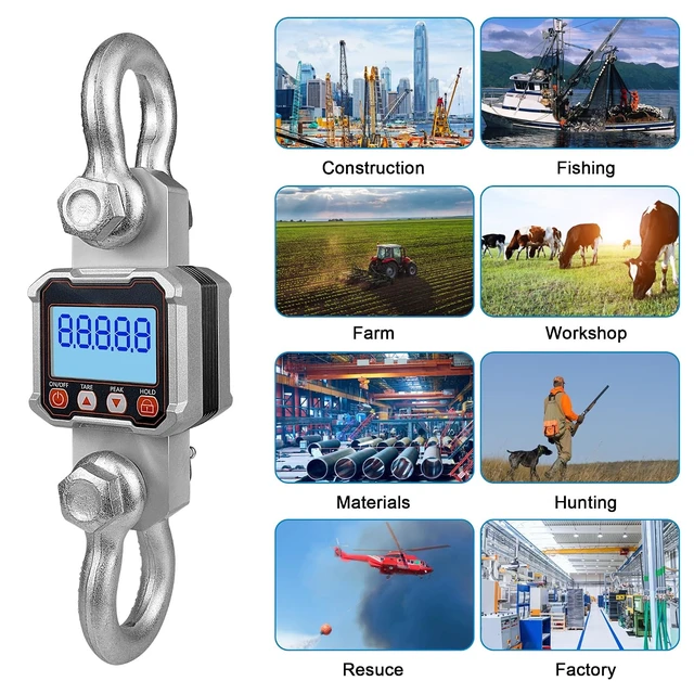 Alt view image 6 of 7 - 5000kg / 11000lb Digital Crane Scale with Remote Control, Industrial Heavy Duty