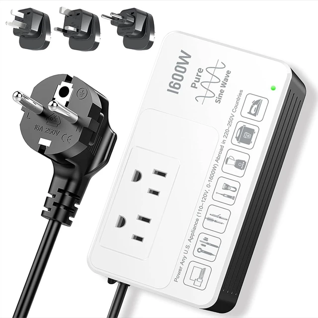Main image of 1600W 220V to 110V Converter for U.S. Appliances in 220-250V Countries