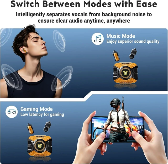 Alt view image 6 of 6 - Clip-On Earbuds, Bumblebee Yellow
