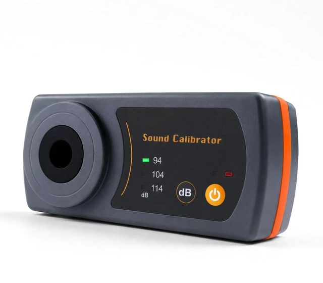 Main image of Decibel Meter Calibrator with 94/104/114dB Levels, 1/2 Inch Mic Slot, 1000Hz for Lab Testing