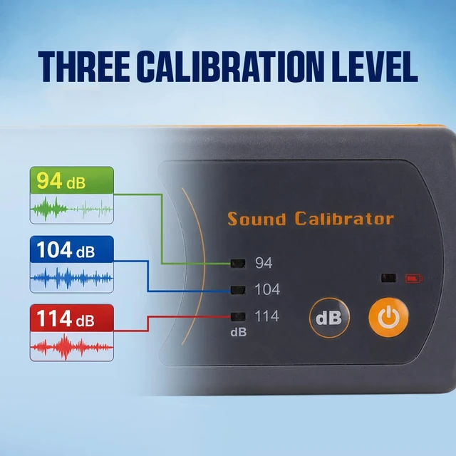 Alt view image 2 of 7 - Decibel Meter Calibrator with 94/104/114dB Levels, 1/2 Inch Mic Slot, 1000Hz for Lab Testing