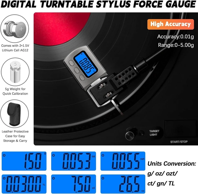 Alt view image 2 of 7 - 12-in-1 Vinyl Record Cleaning & Turntable Cartridge Alignment Kit with Digital Scale & Protractor