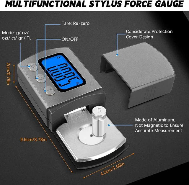 Alt view image 3 of 7 - 12-in-1 Vinyl Record Cleaning & Turntable Cartridge Alignment Kit with Digital Scale & Protractor