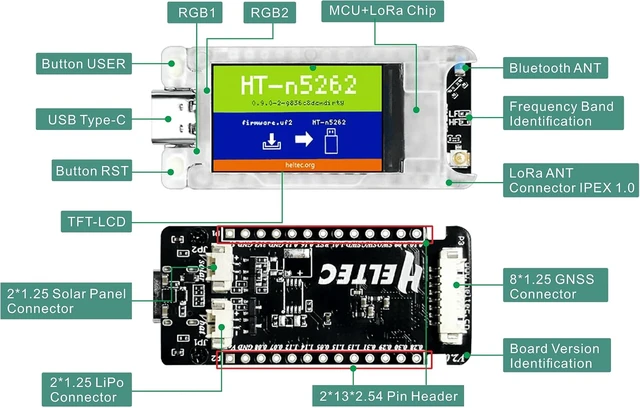 Alt view image 5 of 6 - T114 V2 Meshtastic Mesh Node, nRF52840 & SX1262 GPS Tracker, 902-928MHz for LoRa/LoRaWAN, BLE & WiFi