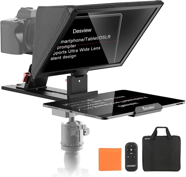 Alt view image 4 of 7 - P13 13-Inch Aluminum Teleprompter with HD Glass, Compatible with iPad, Tablet & DSLR, No-Assembly