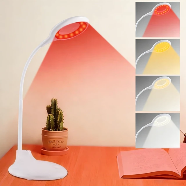 Main image of 670nm Red Light Reading Lamp with Zero Blue Light, Rechargeable Dimmable for Night Reading & Crafts