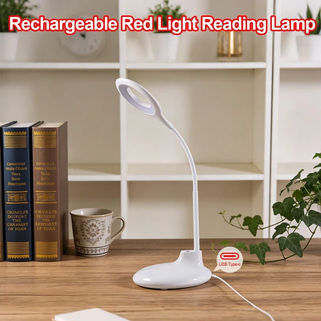 Alt view image 6 of 7 - 670nm Red Light Reading Lamp with Zero Blue Light, Rechargeable Dimmable for Night Reading & Crafts