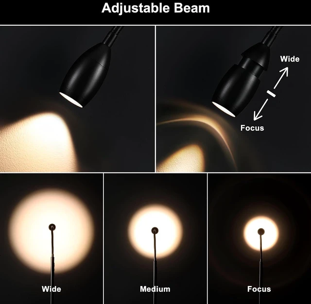Alt view image 3 of 7 - 72" Reading Floor Lamp with Gooseneck & Zoomable Spotlight, Black