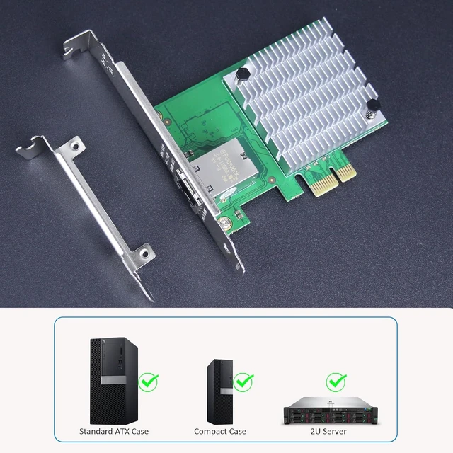 Alt view image 5 of 7 - 10Gb PCIe 4.0 x1 Network Card with Marvell AQC113 RJ45 NIC