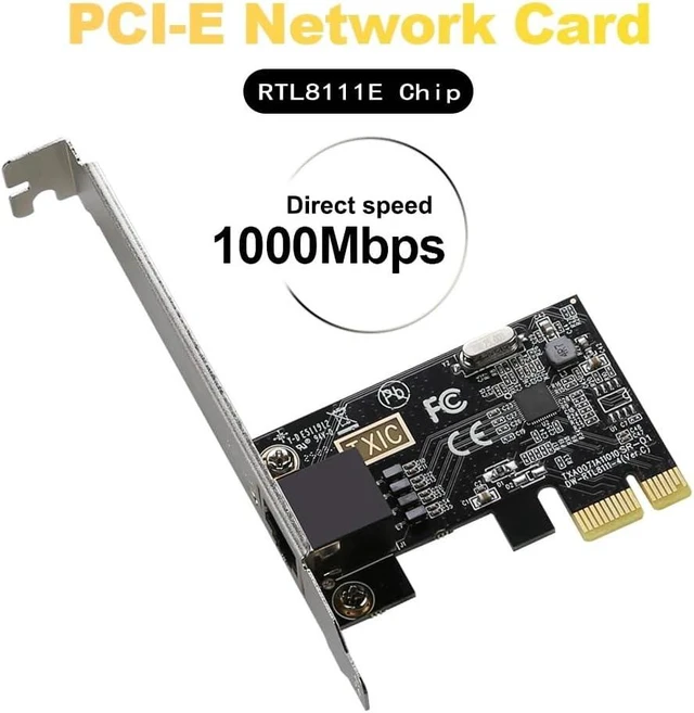 Alt view image 3 of 5 - 1000Mbps PCIe x1 Gigabit Ethernet Network Card with RTL8111E Chip, Low Profile