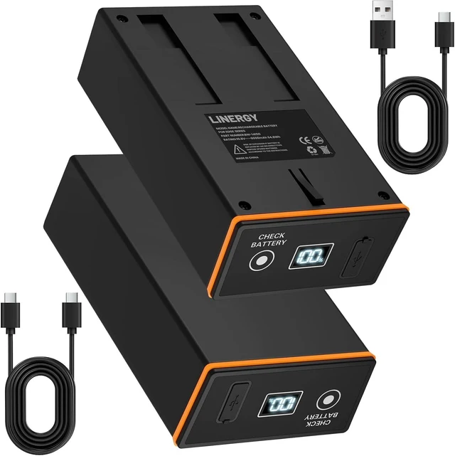 Main image of 2-Pack 6000mAh Rechargeable Battery Pack with 20W Fast Charging for Moultrie Edge, Edge Pro, Edge 2, Edge 2 Pro & Edge 3