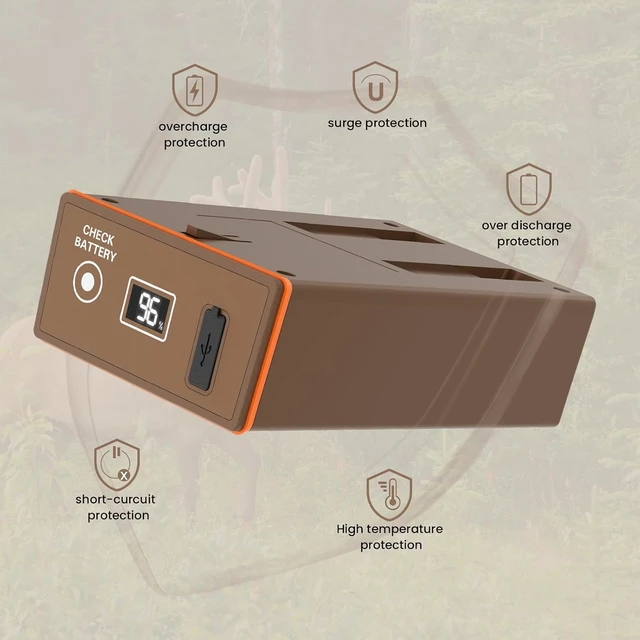 Alt view image 7 of 7 - 3-Pack Rechargeable Battery for Moultrie Edge Trail Cameras with Digital Display, 20W PD Fast Charging