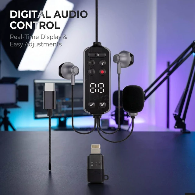 Alt view image 3 of 7 - Wired Karaoke Sound Card Headset with Mic for TikTok Live Streaming