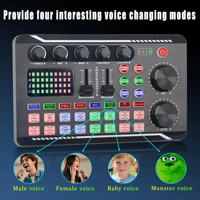 Alt view image 4 of 7 - Professional Live Sound Card with Audio Mixer, DJ Effects & Voice Changer for Streaming & Podcasting