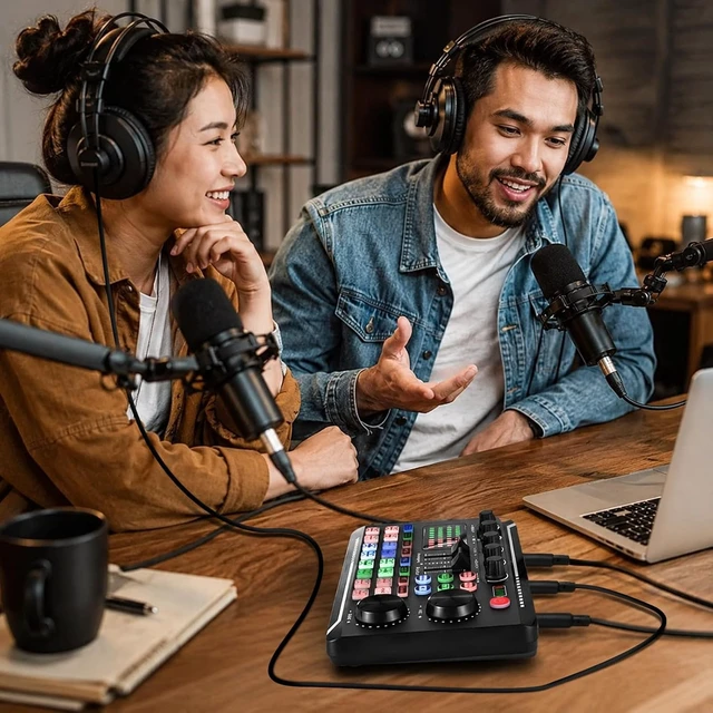 Alt view image 7 of 7 - Professional Live Sound Card with Audio Mixer, DJ Effects & Voice Changer for Streaming & Podcasting
