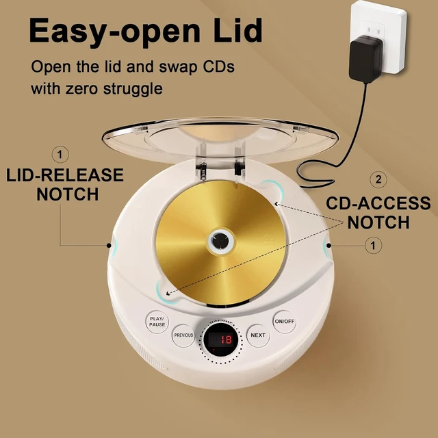 Alt view image 6 of 7 - Simple CD Player for Seniors with Dementia, Large Buttons & Auto-Off