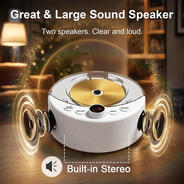 Alt view image 7 of 7 - Simple CD Player for Seniors with Dementia, Large Buttons & Auto-Off