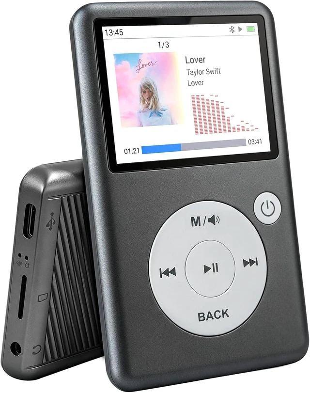 Main image of MP3 Player with Bluetooth 5.3, HiFi Lossless Sound, Click Wheel, FM Radio & Voice Recorder, 8GB Expandable to 128GB, Black