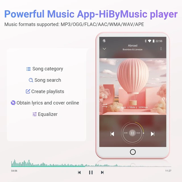 Alt view image 3 of 7 - 16GB MP3 Player with Bluetooth & WiFi, 4.0" IPS, Spotify Support