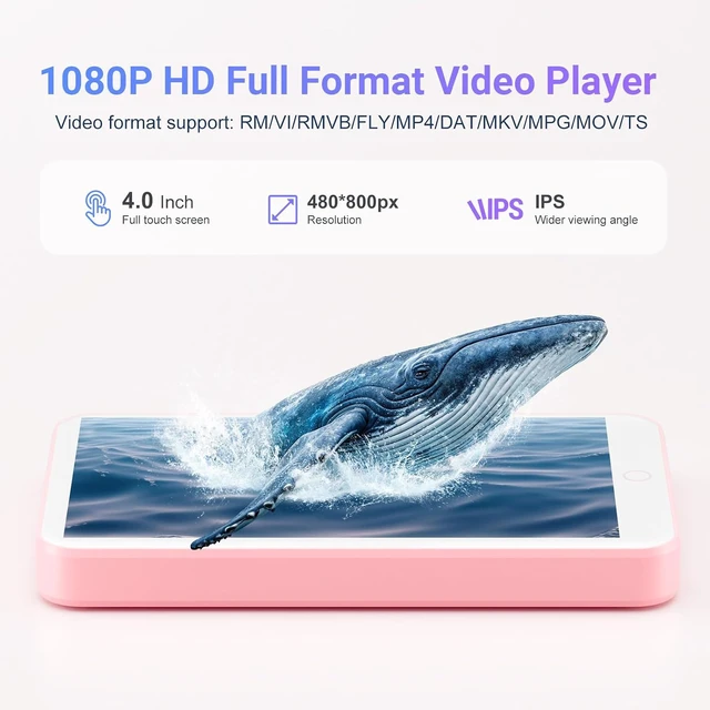 Alt view image 4 of 7 - 16GB MP3 Player with Bluetooth & WiFi, 4.0" IPS, Spotify Support