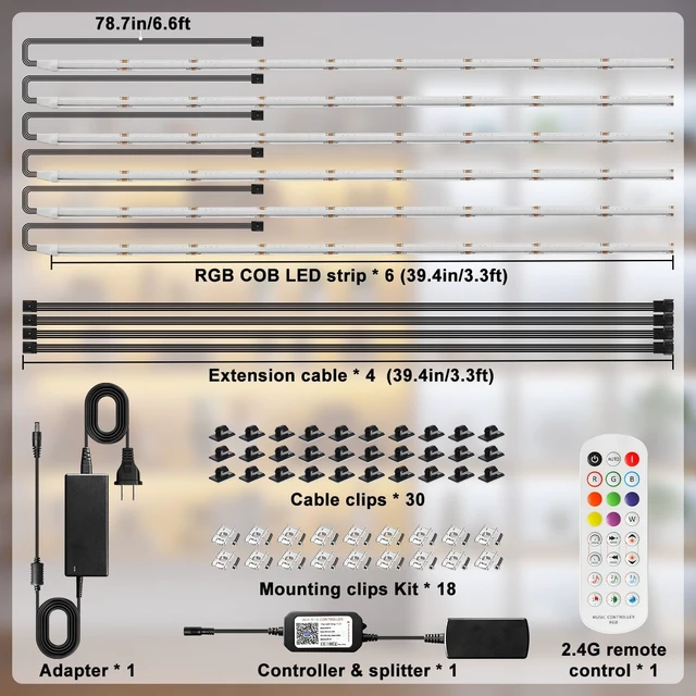 Alt view image 7 of 7 - RGB COB LED Shelf Lights for Bookshelf, Display Case & Wine Rack
