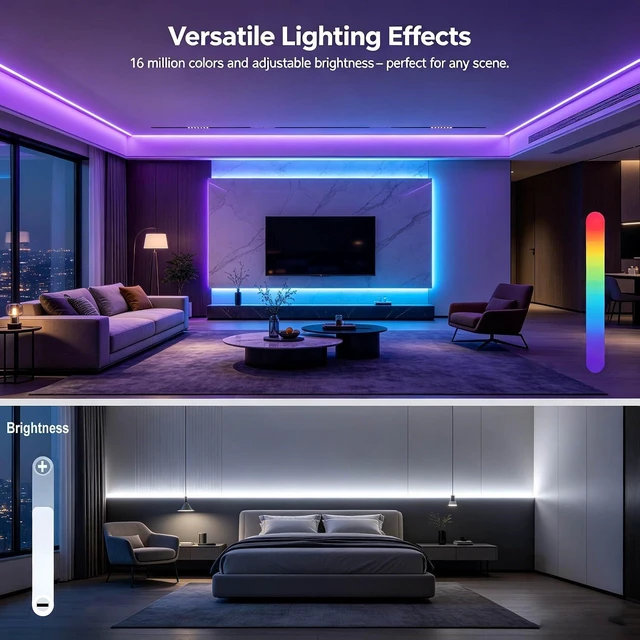 Alt view image 2 of 7 - 32.8ft RGBW COB LED Strip, 6000K Cool White, 24V, 7840 LEDs Kit