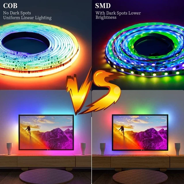 Alt view image 2 of 6 - 16.4ft DC24V WS2811 RGB COB LED Strip, 720 LEDs/m, 12mm High Density Chasing Color Light