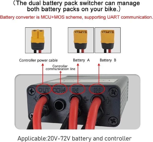 Alt view image 3 of 7 - XT90 Dual Battery Parallel Module Adapter, Discharge Balancer for E-Bike