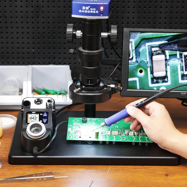 Alt view image 2 of 7 - 982-V C245 V2 Precision Soldering Station with 5 Tips & PID Control for Electronics Repair