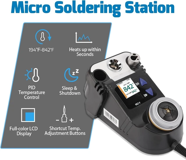 Alt view image 6 of 7 - 982-V C245 V2 Precision Soldering Station with 5 Tips & PID Control for Electronics Repair