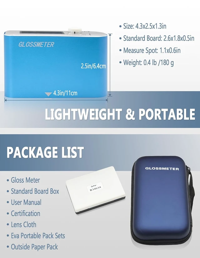 Alt view image 2 of 7 - 60° Gloss Meter Surface Tester for Metal, Ceramic & Building Material