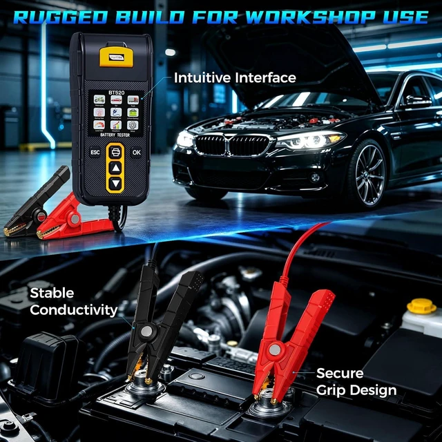 Alt view image 6 of 7 - Car Battery Tester with Printer for 6V/12V/24V Automotive Batteries