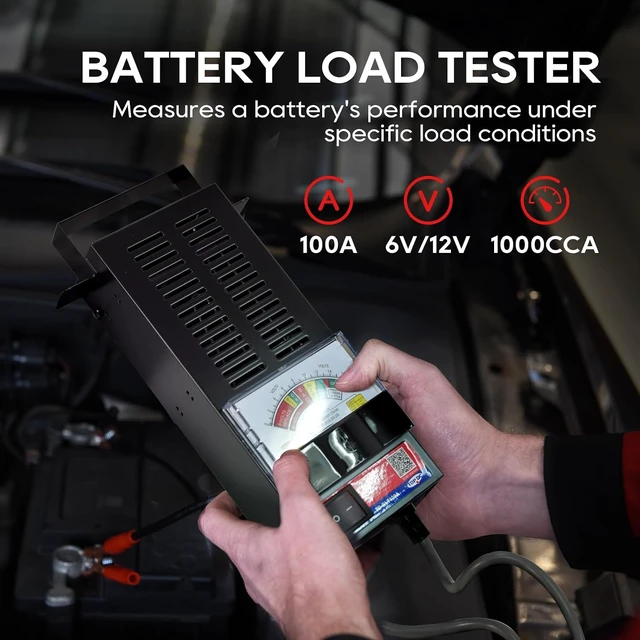 Alt view image 2 of 6 - 100A Battery Load Tester, 6V/12V, 100-1000 CCA