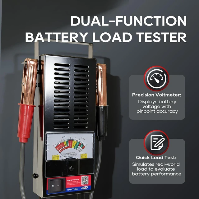 Alt view image 3 of 6 - 100A Battery Load Tester, 6V/12V, 100-1000 CCA