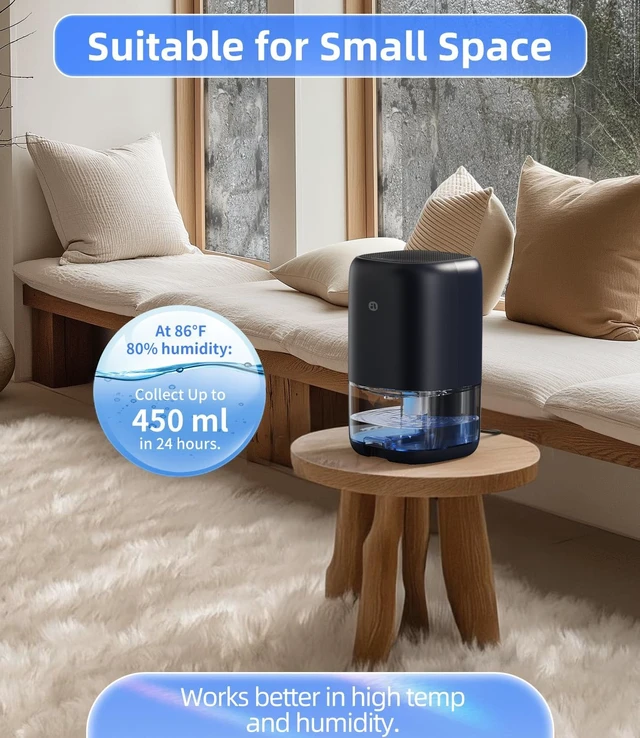 Alt view image 3 of 7 - 35 OZ Dehumidifier for Bedroom & RV, Quiet with Auto Shut-Off, Blue