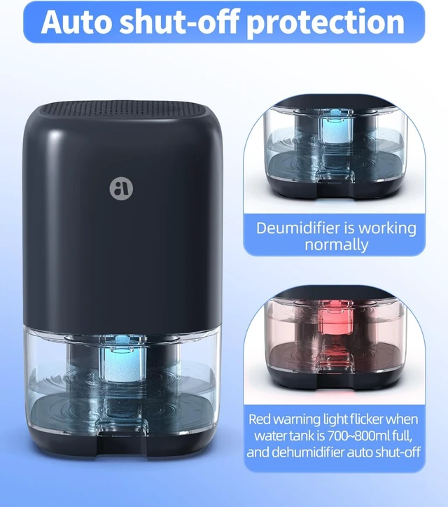 Alt view image 4 of 7 - 35 OZ Dehumidifier for Bedroom & RV, Quiet with Auto Shut-Off, Blue