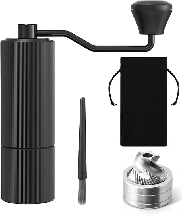 Main image of Mini Manual Coffee Grinder with 30+ Adjustable Settings, Black Metal