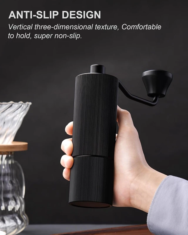 Alt view image 2 of 7 - Mini Manual Coffee Grinder with 30+ Adjustable Settings, Black Metal