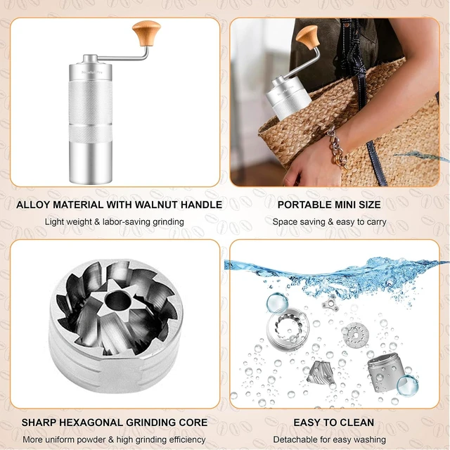 Alt view image 4 of 7 - M6 Manual Coffee Grinder for Espresso, Pour Over, French Press & Moka