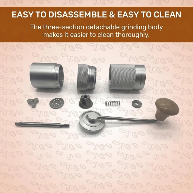 Alt view image 7 of 7 - M6 Manual Coffee Grinder for Espresso, Pour Over, French Press & Moka