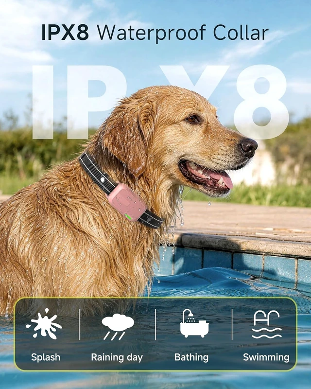 Alt view image 5 of 7 - Dog Shock Collar with Remote, 4500FT Range, Blush Pink