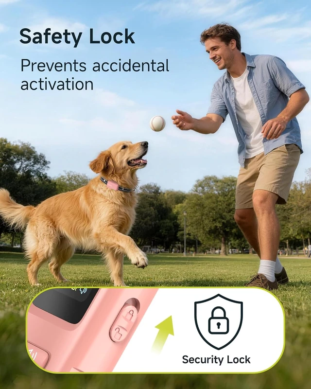 Alt view image 7 of 7 - Dog Shock Collar with Remote, 4500FT Range, Blush Pink