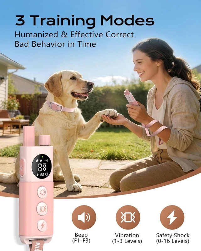Alt view image 2 of 6 - Shock Collar for Dogs with Remote, 4200FT for 15-120 lb, Pink