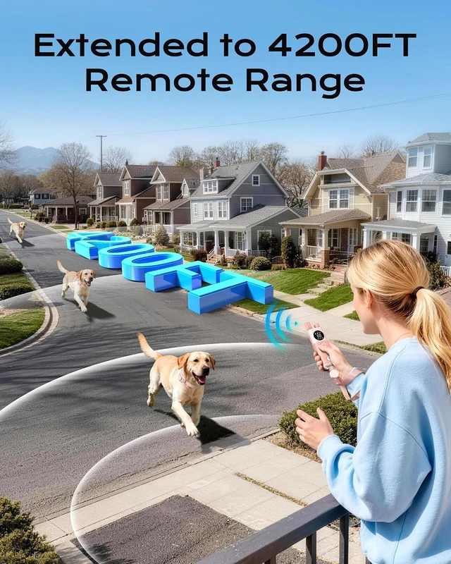 Alt view image 3 of 6 - Shock Collar for Dogs with Remote, 4200FT for 15-120 lb, Pink