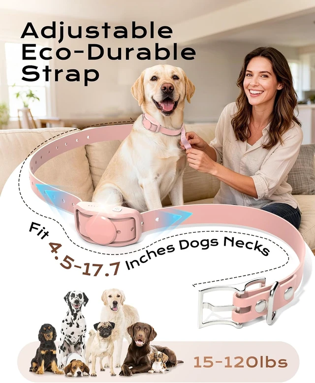 Alt view image 6 of 6 - Shock Collar for Dogs with Remote, 4200FT for 15-120 lb, Pink