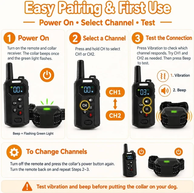 Alt view image 3 of 7 - Dog Shock Collar with Remote, 3800FT for 8-120 lb Dogs